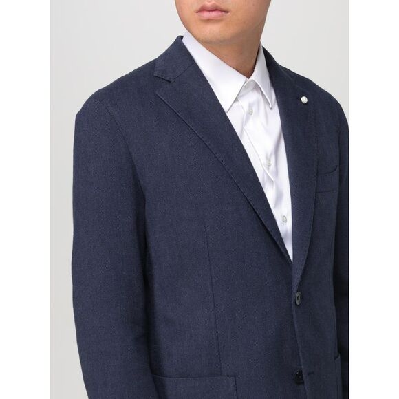 Luigi Bianchi Jacket Men Blue - Picture 4 of 4